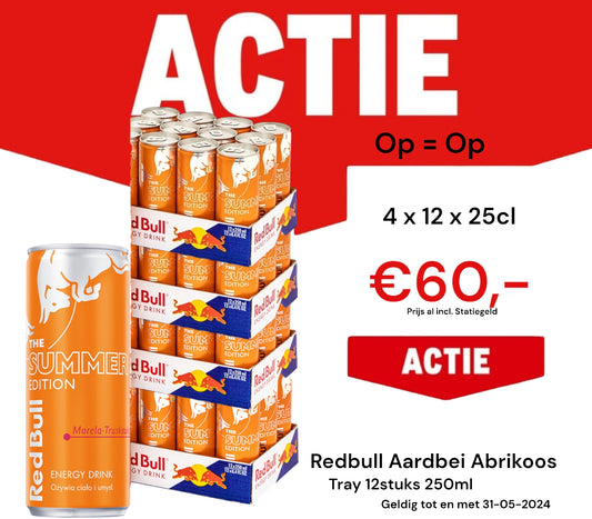 4 Tray Red Bull Aardbei Abrikoos 4 x 12 x 250ml incl. Statiegeld